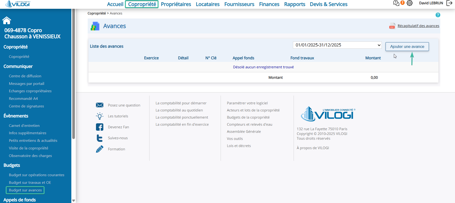 Les avances de trésorerie en copropriété Tutoriel logiciel immobilier pour syndics et administrateurs de biens